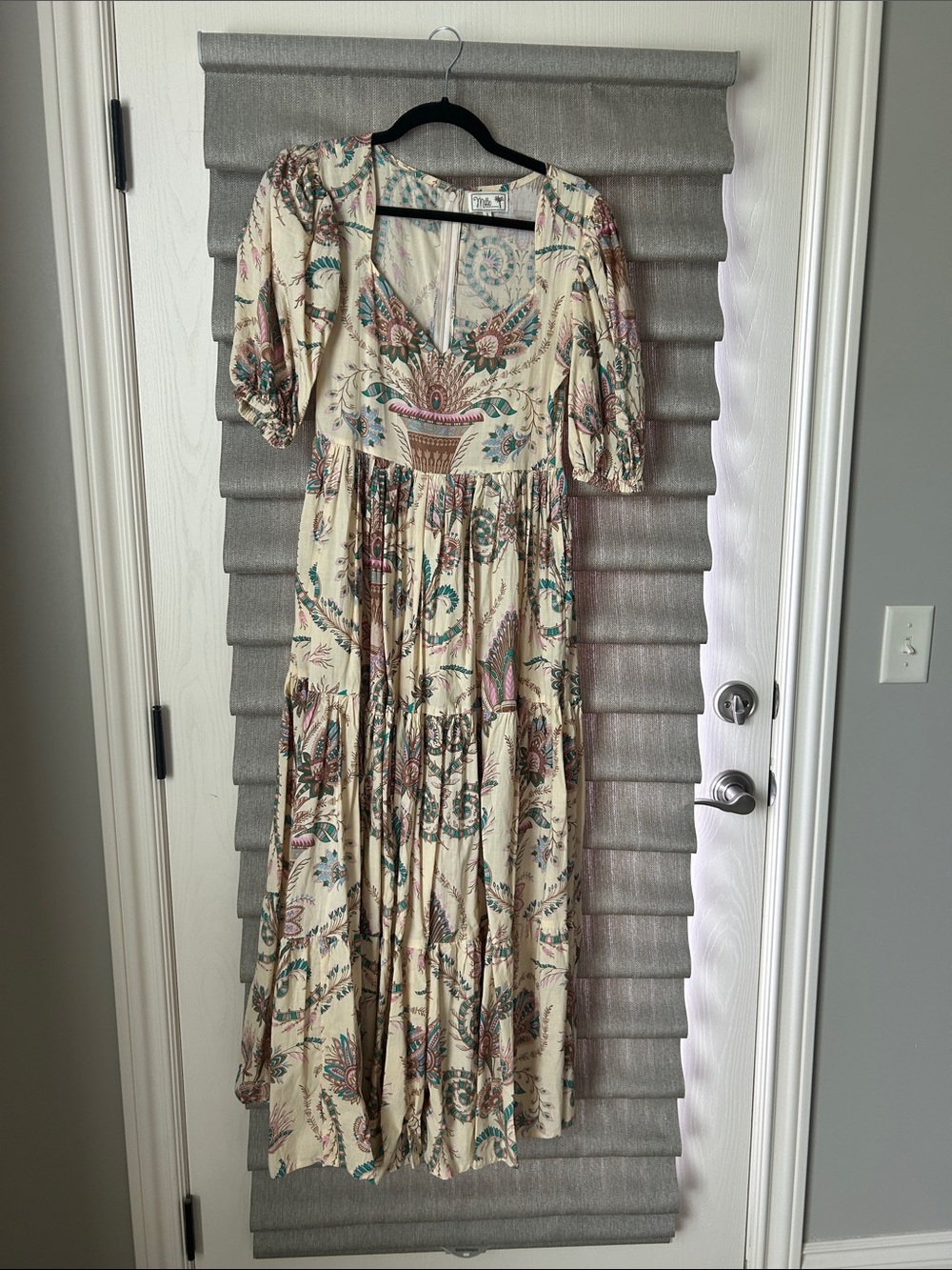 Bohemian Cream Floral Tiered Maxi Dress